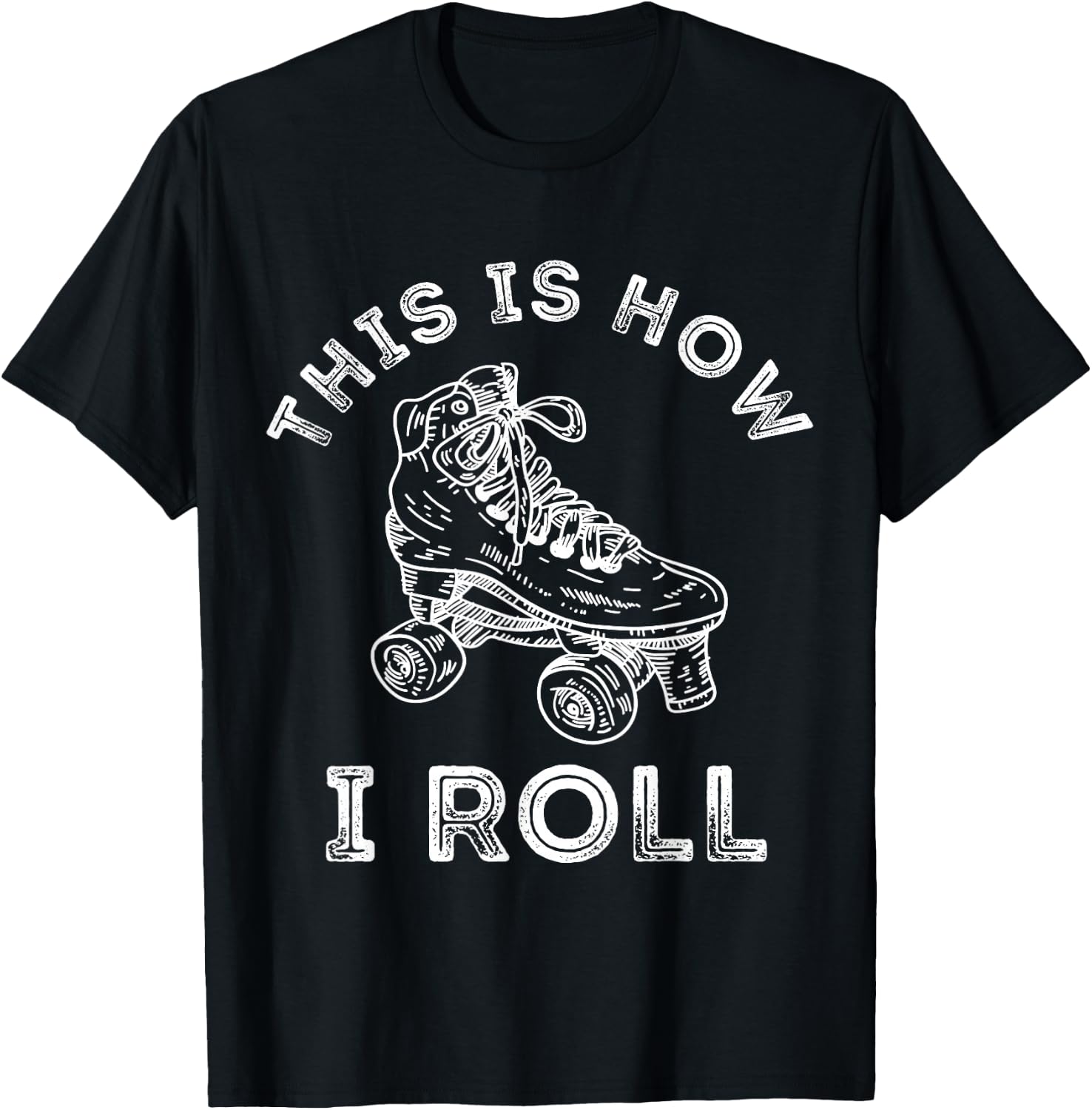 Roller Skates 70s 80s Retro Roller Skates T-Shirt - T-Shirt | Black