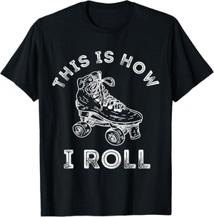 Roller Skates 70s 80s Retro Roller Skates T-Shirt - T-Shirt | Black