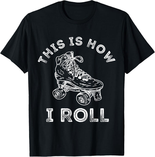 Roller Skates 70s 80s Retro Roller Skates T-Shirt - T-Shirt | Black