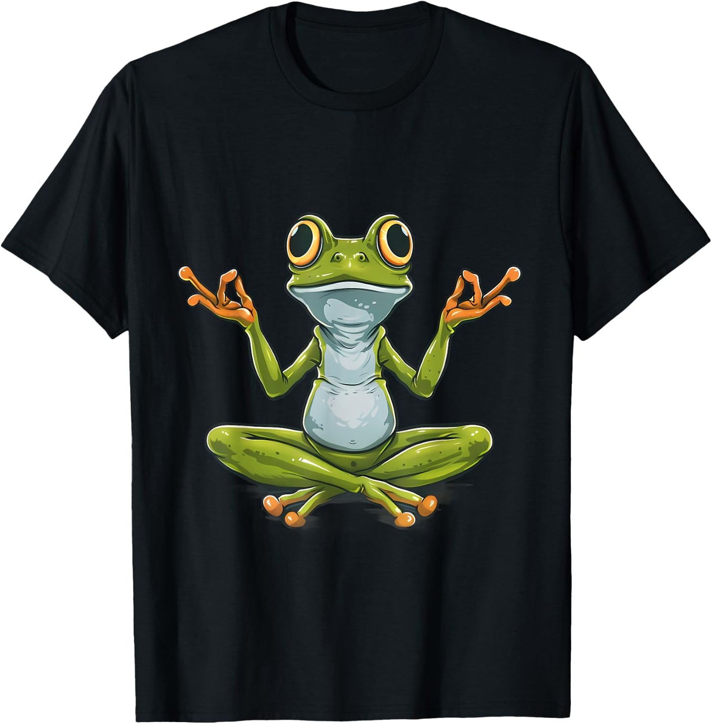 Meditation Frog Toad Spirituality Yoga Zen Buddha Buddhist T-Shirt - T-Shirt | Black
