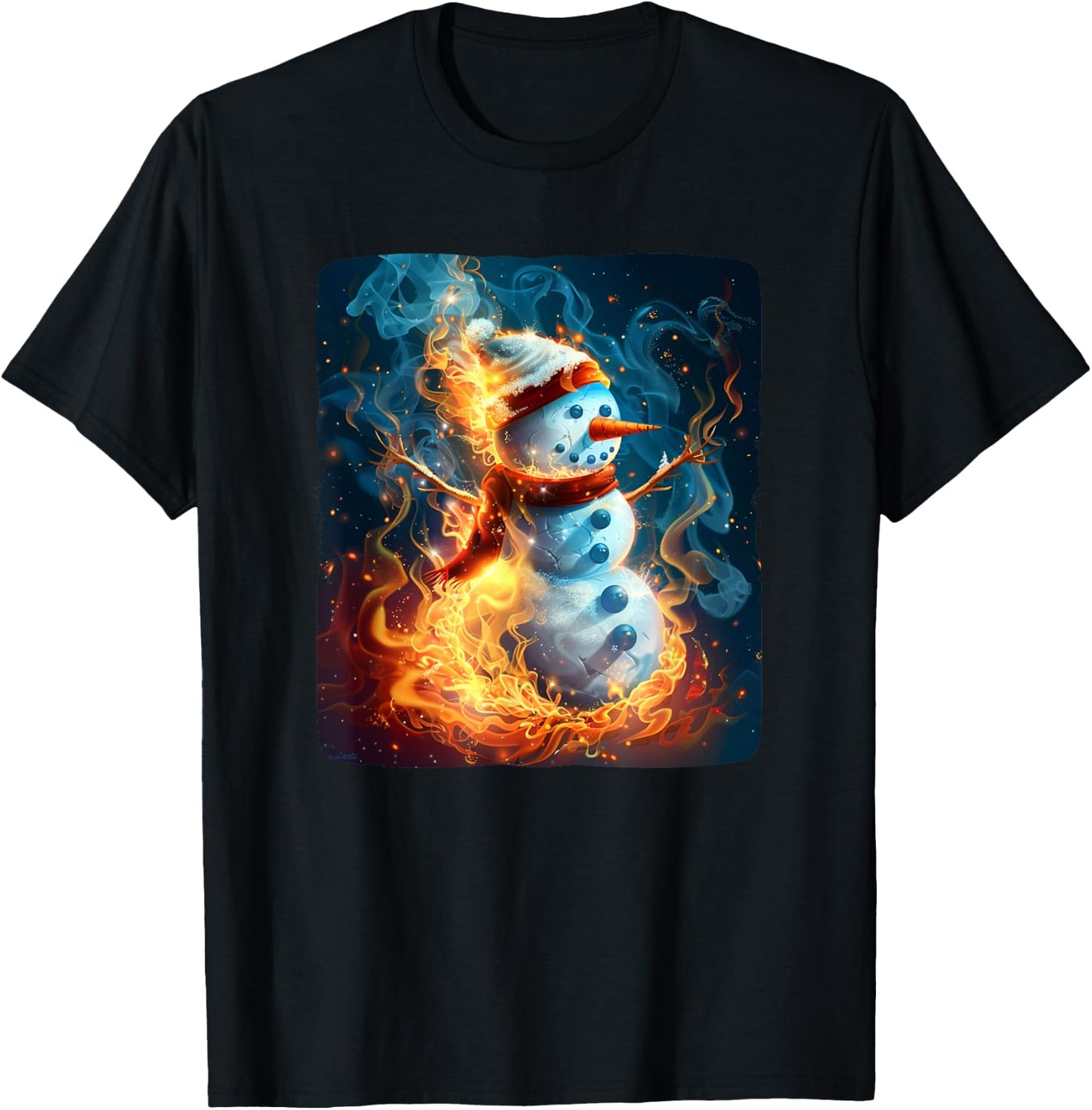 Burning Snowman Outfit for Adults and Kids T-Shirt - T-Shirt | Black