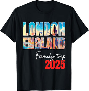 London England Family Trip 2025 Bigben Summer Vacation Crew T-Shirt - T-Shirt | Black
