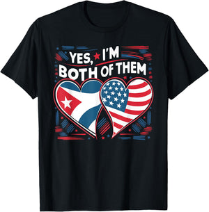 Half Cuban Half American USA Flag Cuba America T-Shirt - T-Shirt | Black