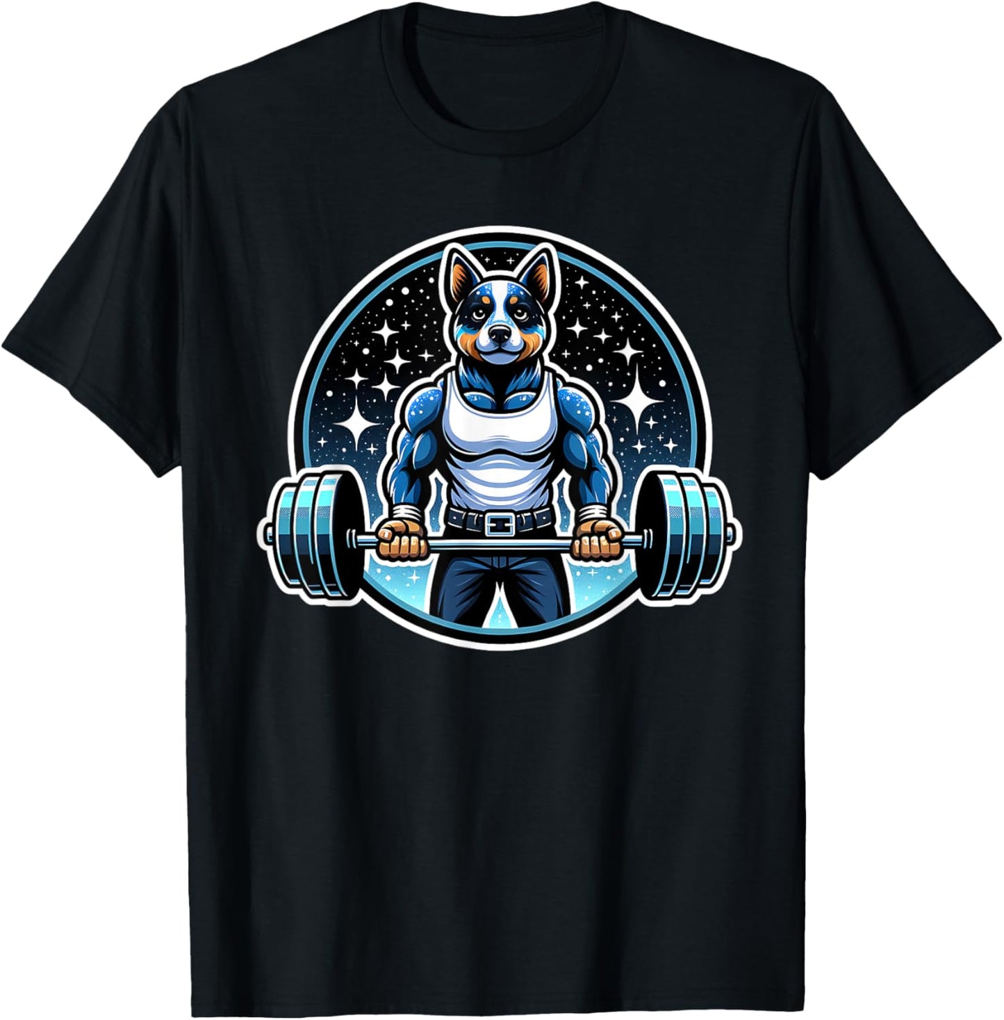 Funny Blue Heeler Weightlifting Deadlift Fitness Gym Workout T-Shirt - T-Shirt | Black