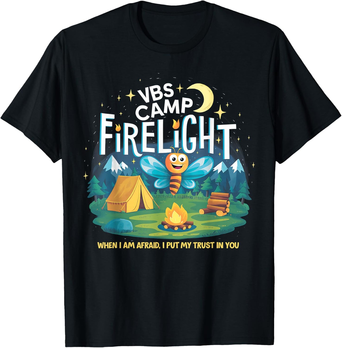 Camp Firelight VBS Camp Vacation Bible School Firework 2024 T-Shirt - T-Shirt | Black