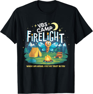 Camp Firelight VBS Camp Vacation Bible School Firework 2024 T-Shirt - T-Shirt | Black