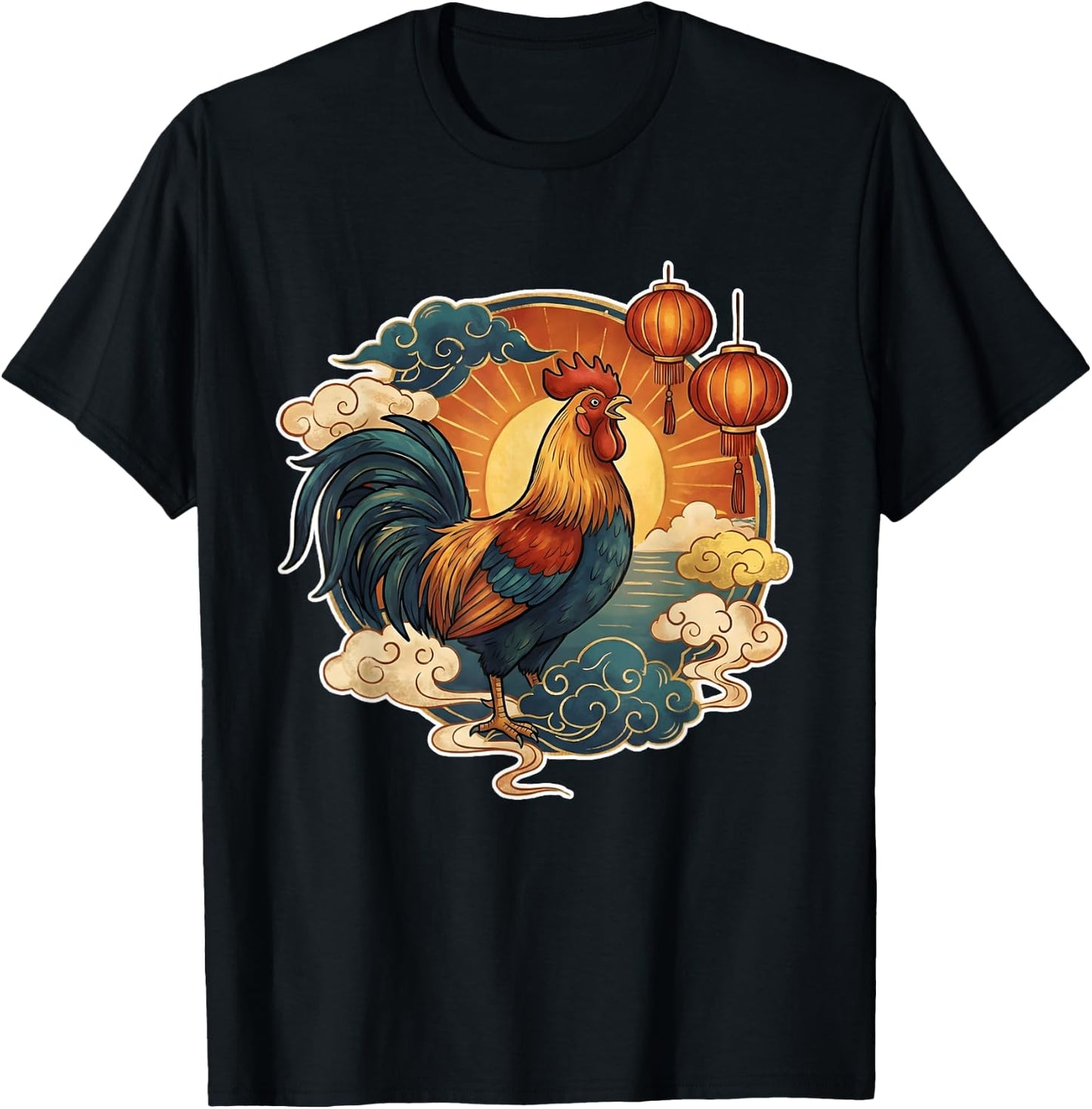 Chinese Zodiac Rooster Animal T-Shirt - T-Shirt | Black