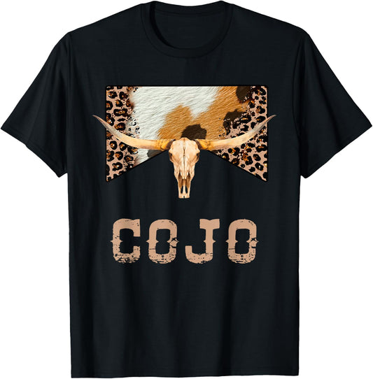 Retro Cojo Johnson Bull Skull Music Country 70s Cowboy Boots T-Shirt - T-Shirt | Black