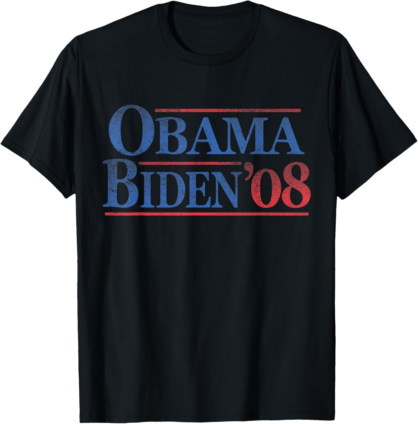 Retro distressed vintage Obama Biden 08 campaign T-Shirt - T-Shirt | Black