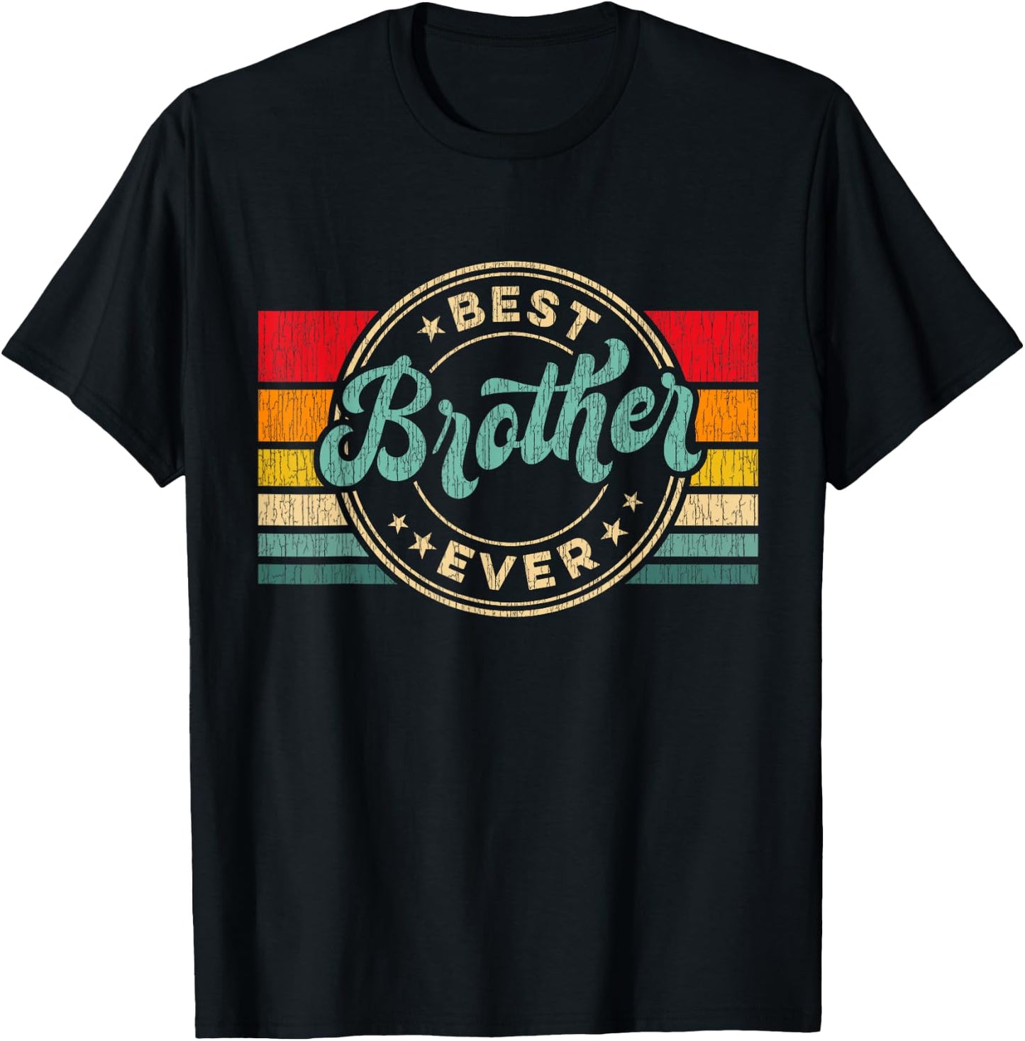 Best Brother Ever Vintage Retro Brother Gift T-Shirt - T-Shirt | Black