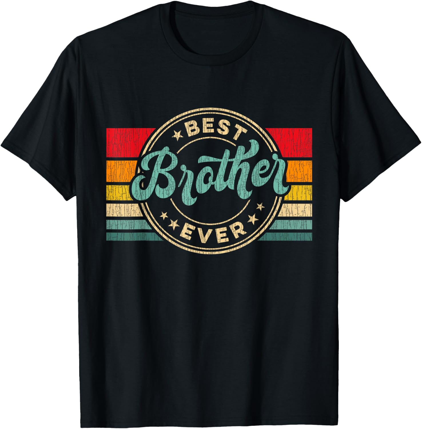Best Brother Ever Vintage Retro Brother Gift T-Shirt - T-Shirt | Black