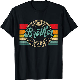 Best Brother Ever Vintage Retro Brother Gift T-Shirt - T-Shirt | Black