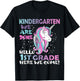 Goodbye Kindergarten Hello 1st grade Unicorn Girls 2023 Grad T-Shirt - T-Shirt | Black