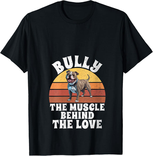 Bully The Muscle Behind the Love American Bully V-Neck T-Shirt - T-Shirt | Black