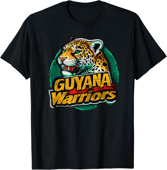 Guyana Warriors Vintage Look Cricket T-Shirt - T-Shirt | Black