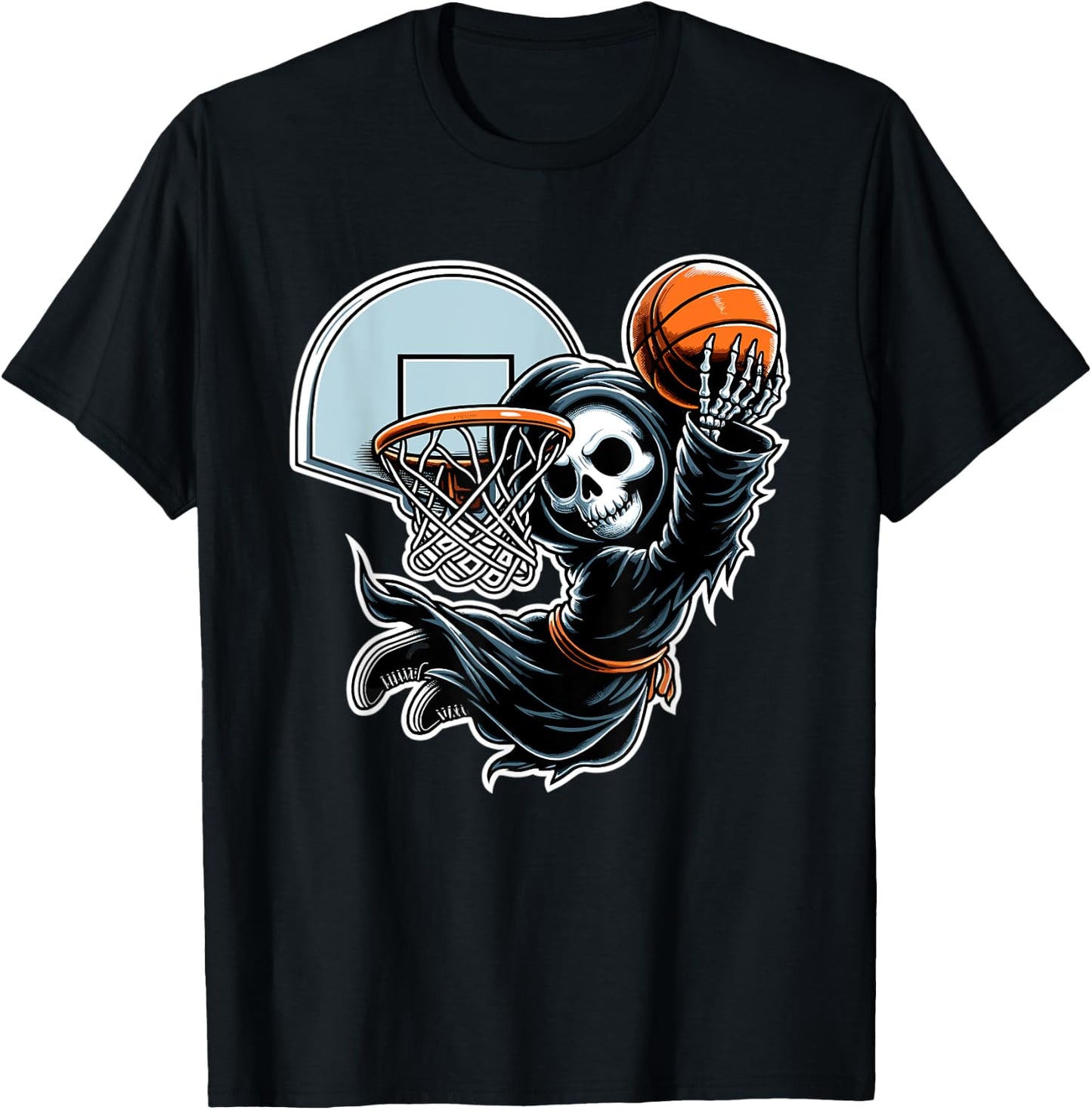 Grim Reaper Basketball Player Funny Halloween T-Shirt - T-Shirt | Black