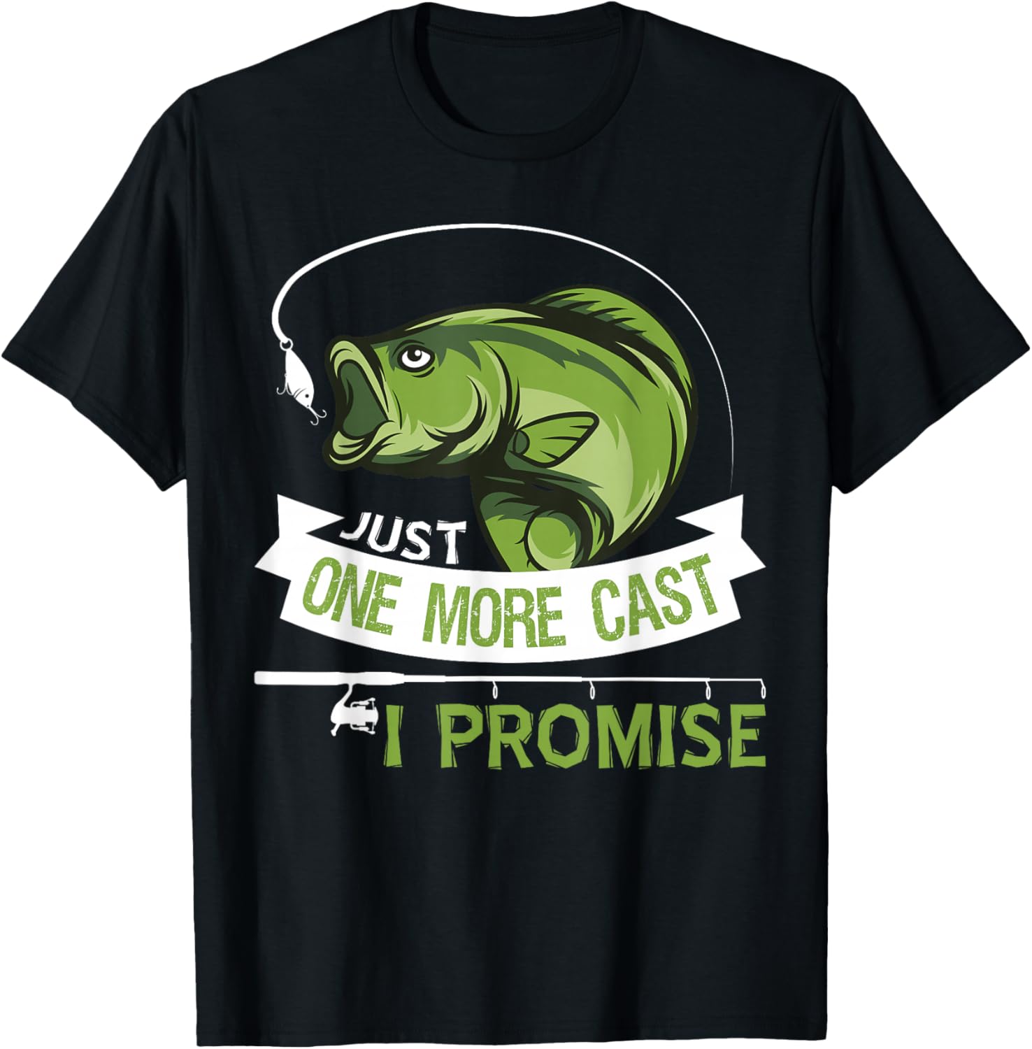 Just One More Cast I Promise Dad Fishing T-Shirt - T-Shirt | Black