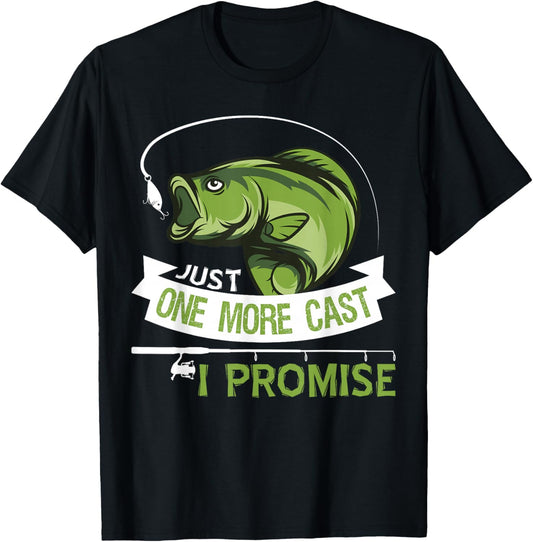 Just One More Cast I Promise Dad Fishing T-Shirt - T-Shirt | Black