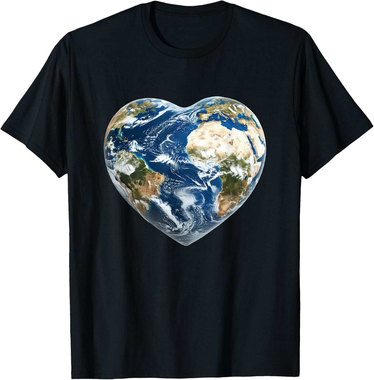 Earth Day World Heart Save the Planet Graphic T-Shirt - T-Shirt | Black