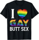I Love Gay Butt Sex a Dirty Adult Homosexual a Rainbow Heart T-Shirt - T-Shirt | Black