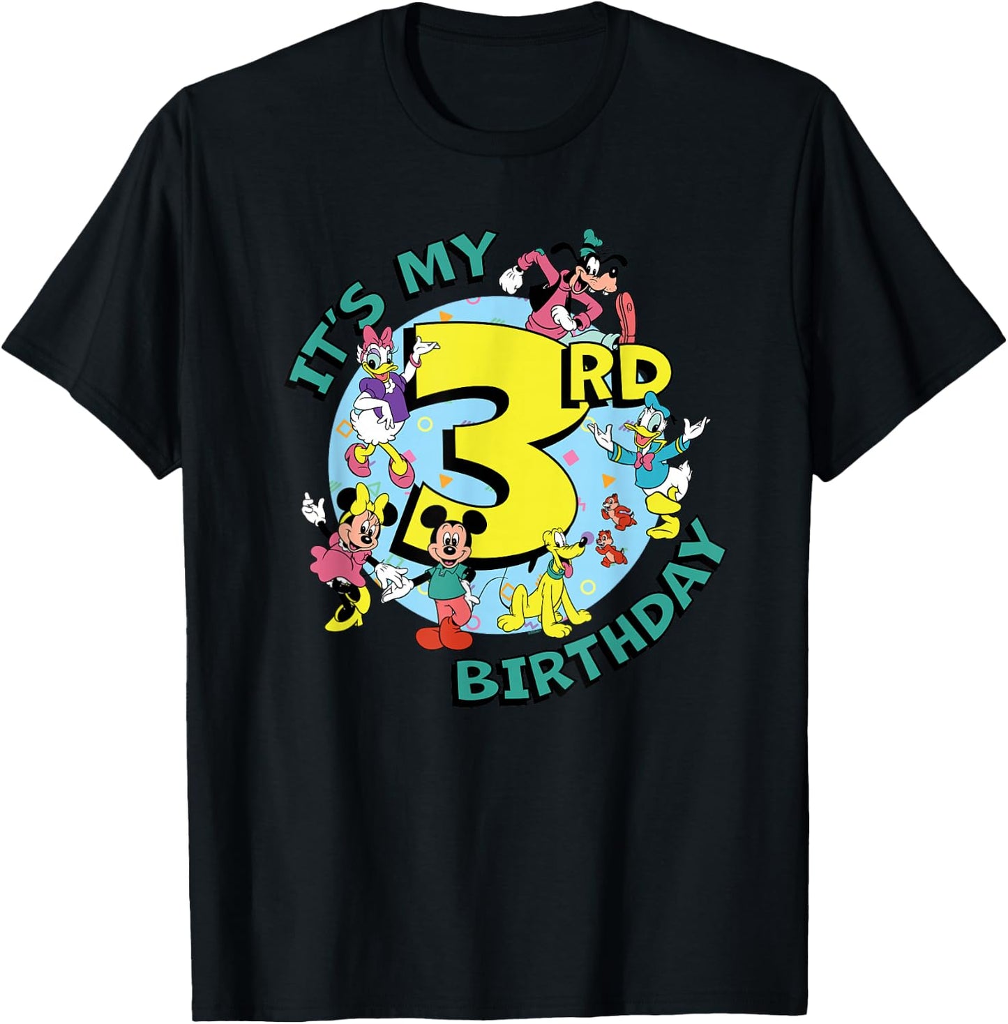 Disney Mickey and Friends It's My Third 3rd Birthday T-Shirt - T-Shirt | Black