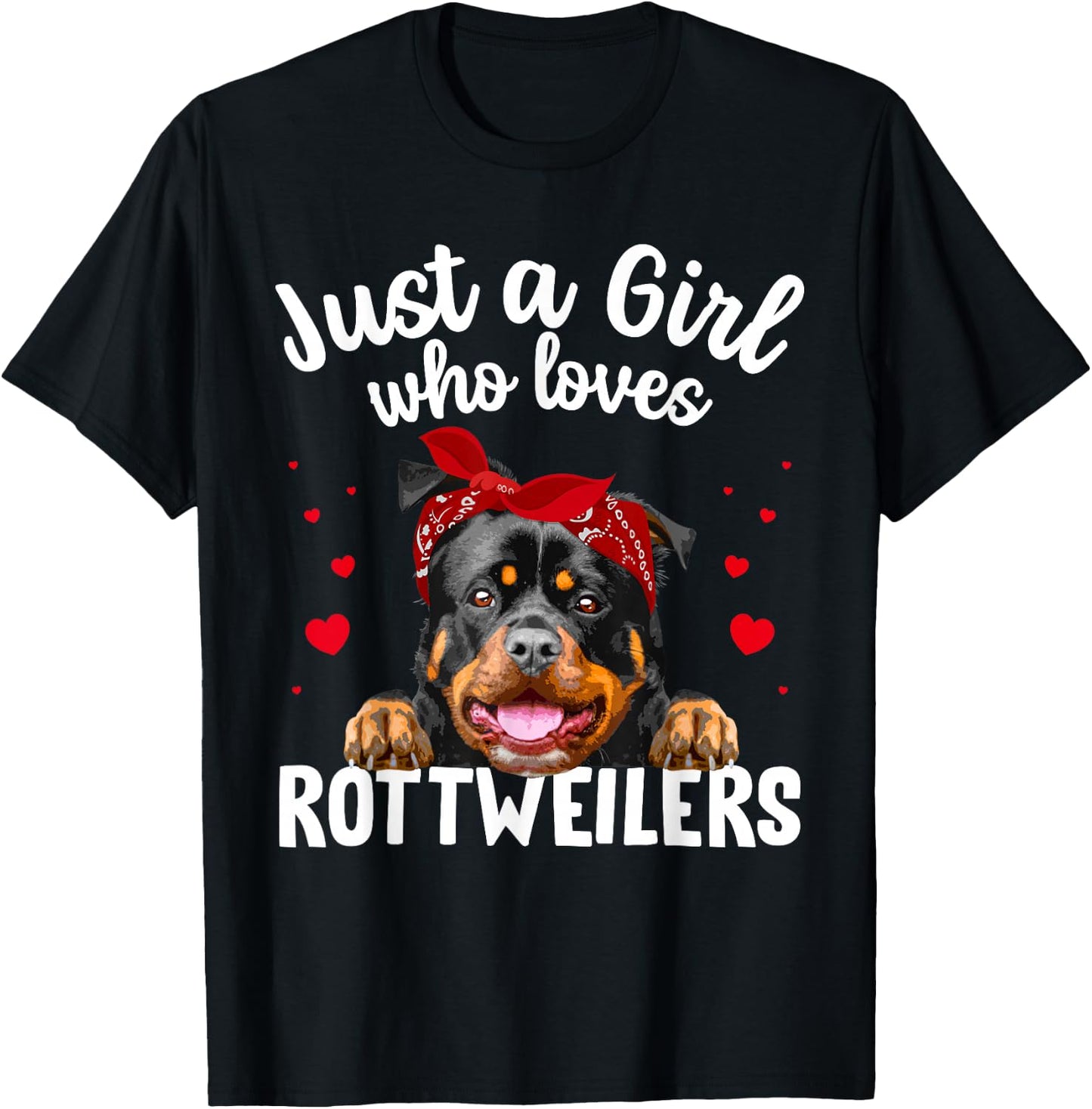 Funny Rottweiler Art Girls Rottie Rottweiler Lover T-Shirt - T-Shirt | Black