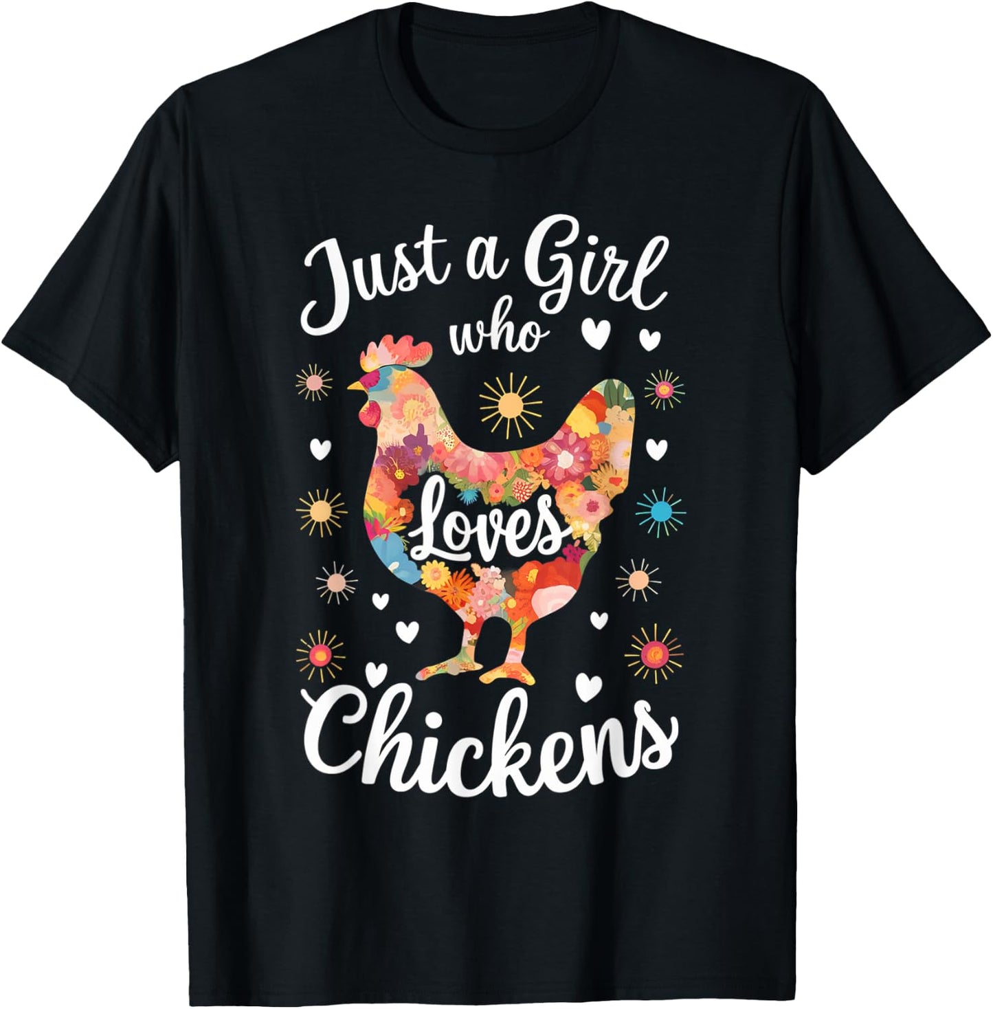 Just a Girl Who Loves Chickens Mom Chicken Shirts T-Shirt - T-Shirt | Black
