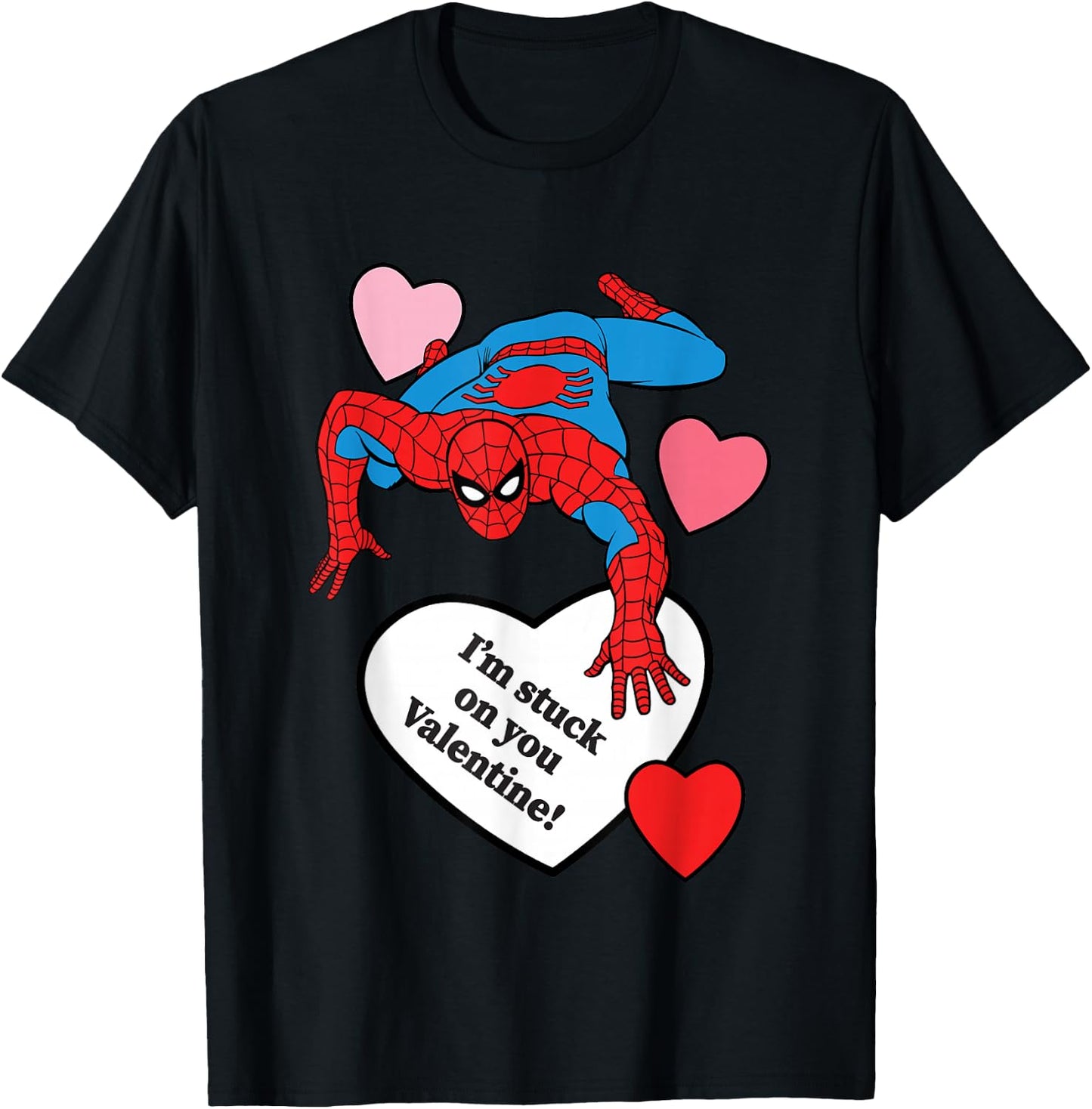 Marvel Spider-Man Valentine's Day I'm Stuck On You Couples T-Shirt - T-Shirt | Black