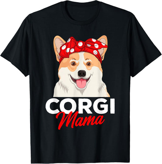 Corgi Mum Dogs Women Mother's Day Gift T-Shirt - T-Shirt | Black