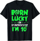 St Patricks Day 10th Birthday Boy Girl 10 Years Old Boys T-Shirt - T-Shirt | Black