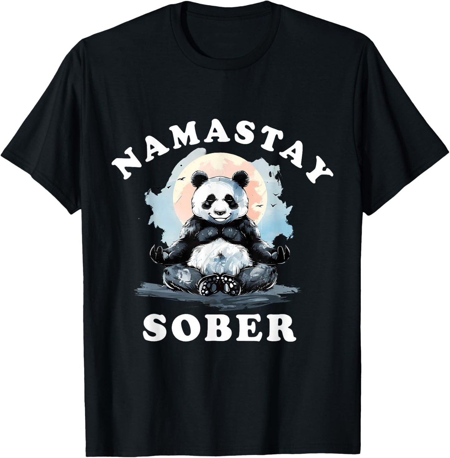 Bear Namastay Sober NA AA Alcoholics Anonymous Mediation T-Shirt - T-Shirt | Black