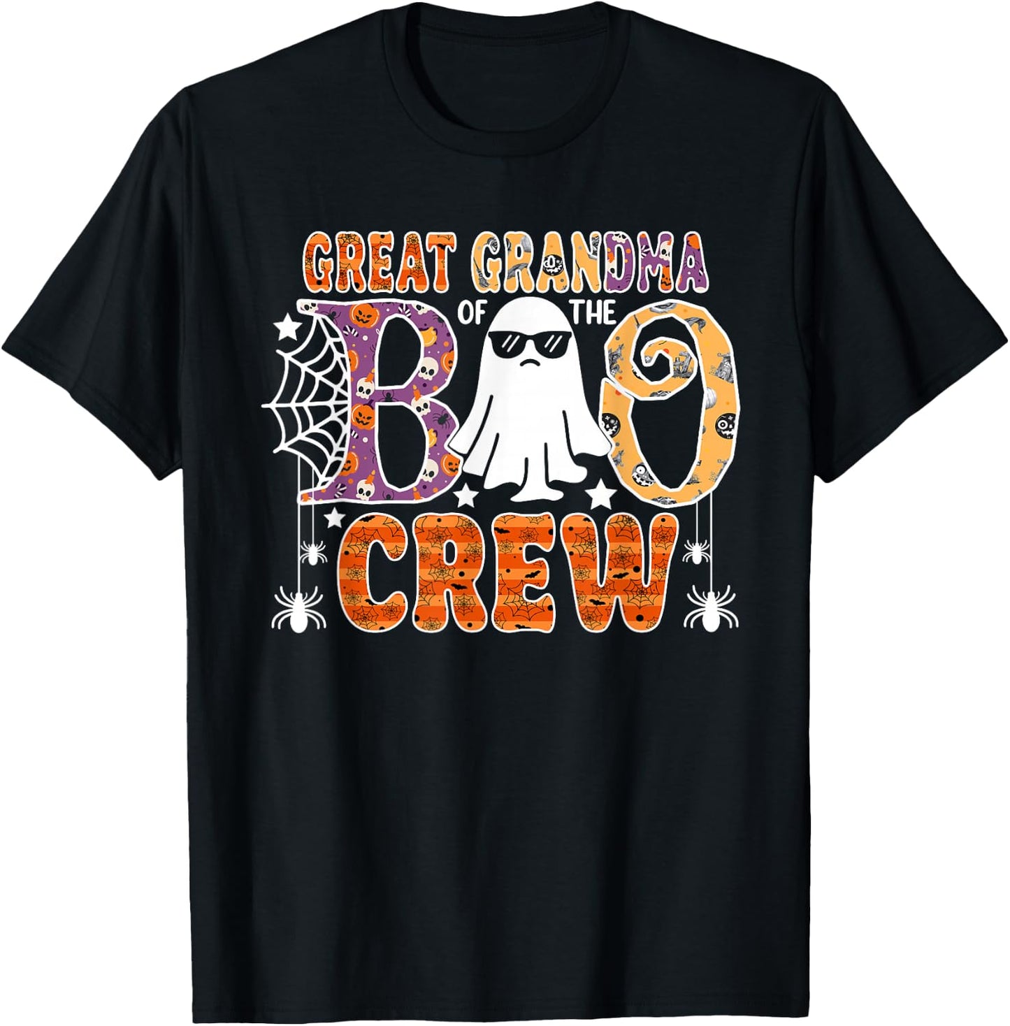 Great Grandma Of The Boo Crew Halloween Family Matching T-Shirt - T-Shirt | Black