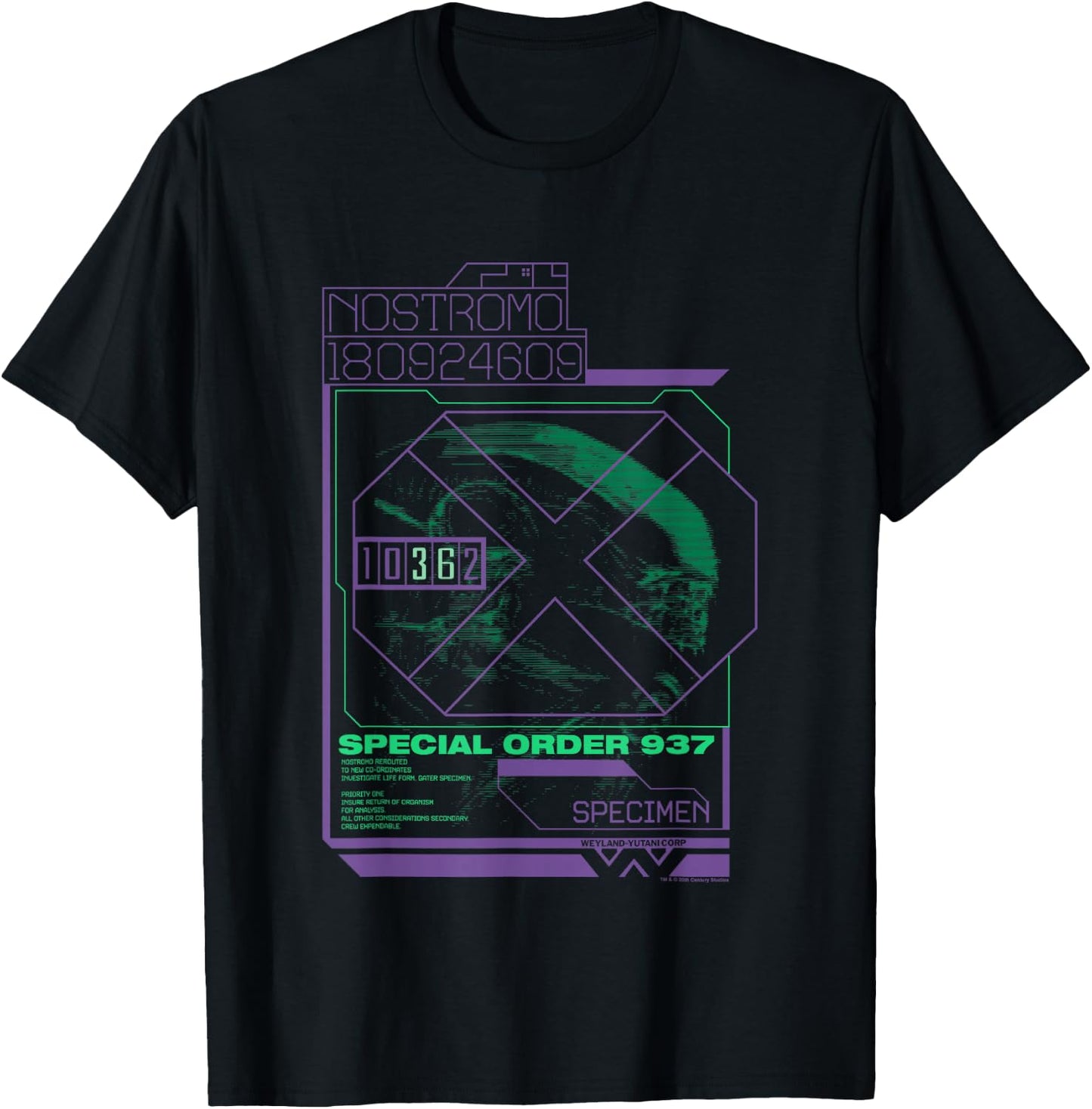 Aliens Iconic Special Order 937 Weyland-Yutani Corp Poster T-Shirt - T-Shirt | Black