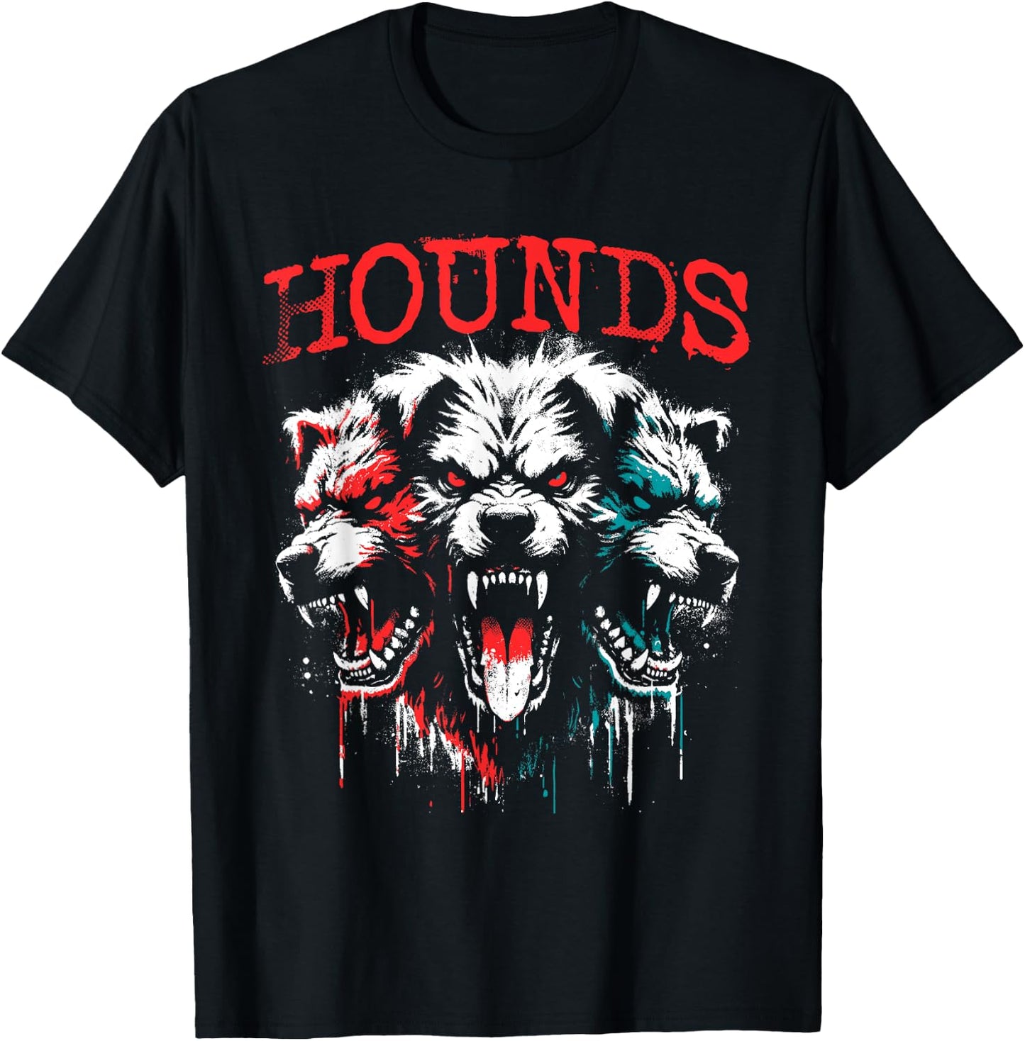 Cerberus - Creepy Three-Headed Hound Of Haides Halloween T-Shirt - T-Shirt | Black