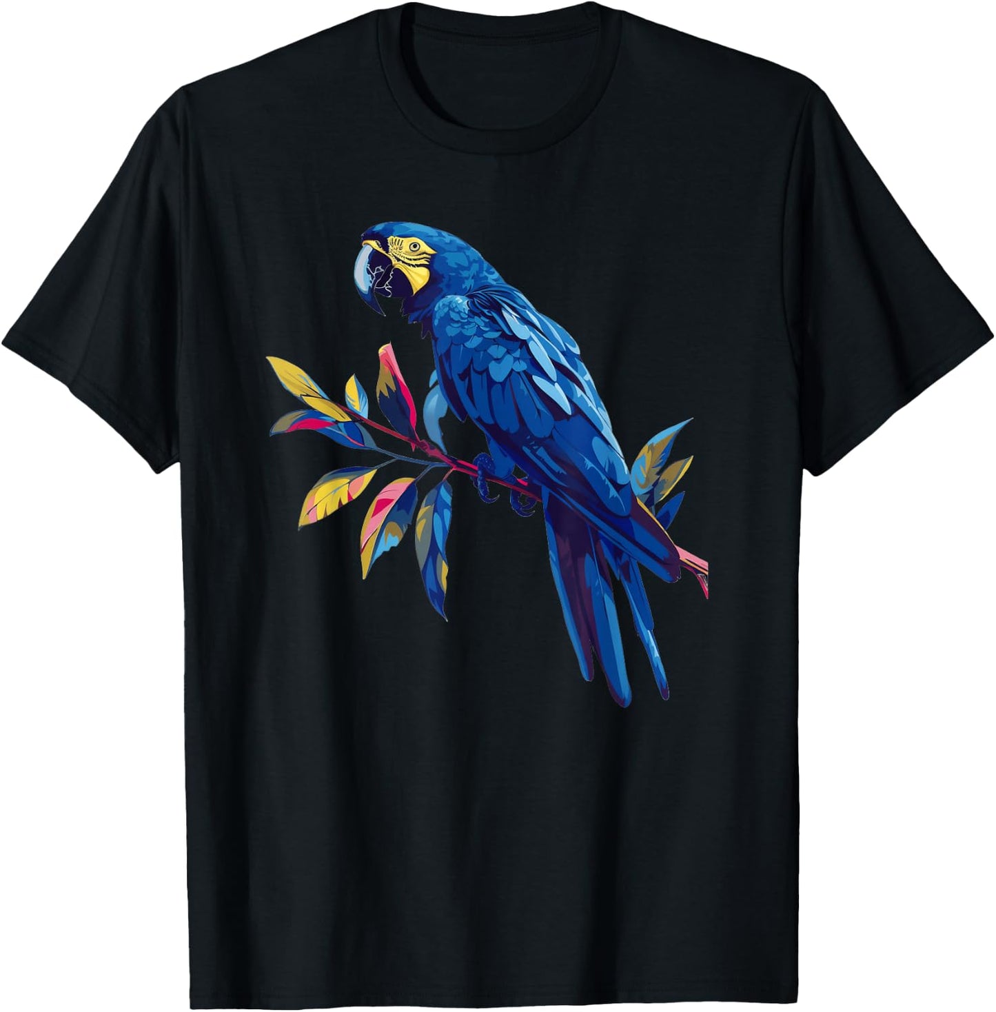 Hyacinth Macaw Retro T-Shirt - T-Shirt | Black