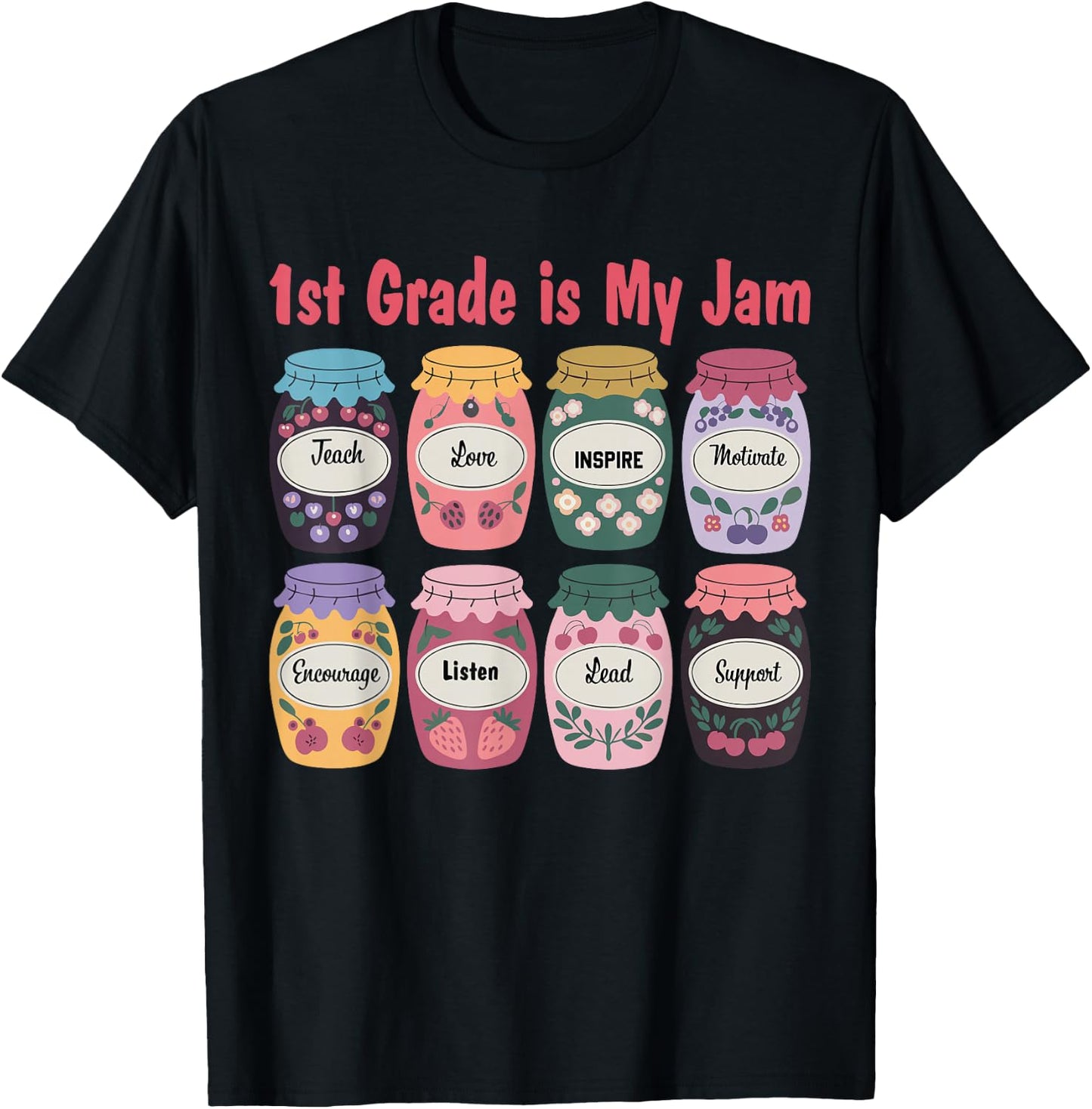 1st Grade Is My Jam Back To School Teacher Students Kids T-Shirt - T-Shirt | Black