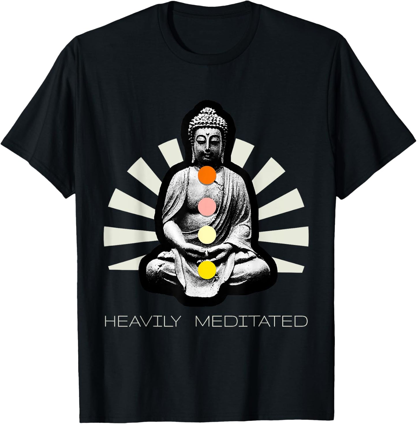 Heavily Meditated Funny Yoga Cool Yogis Pose Gift T-Shirt - T-Shirt | Black