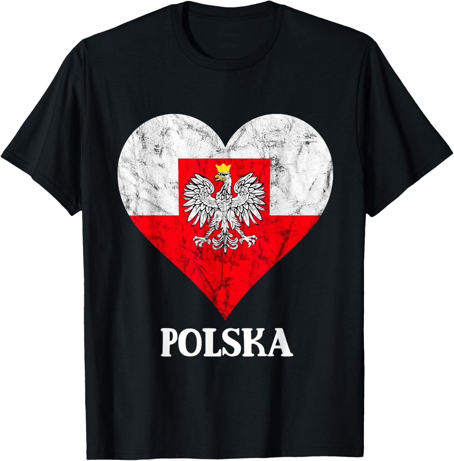 Polska Heart Poland Flag Polish Roots Poland Travel T-Shirt - T-Shirt | Black
