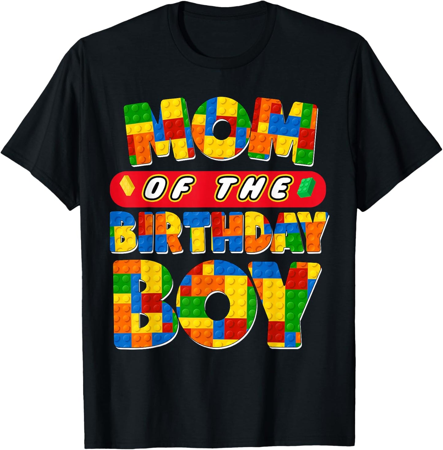 Mom And Dad Birthday Boy Building Bricks Family Party Decor T-Shirt - T-Shirt | Black