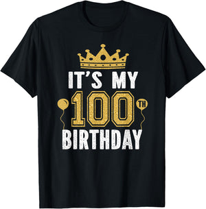 It's My 100th Birthday Gift 100 Years Old Man and Woman T-Shirt - T-Shirt | Black