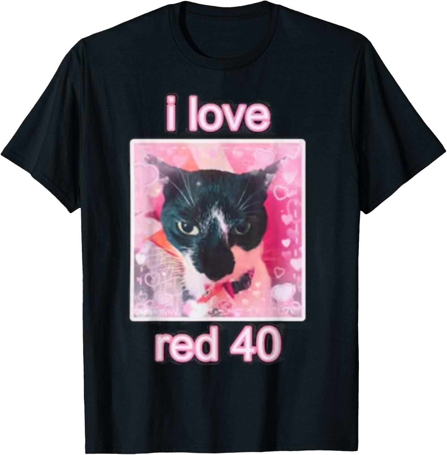 I Love Red 40 Cat Men Women Kids T-Shirt - T-Shirt | Black
