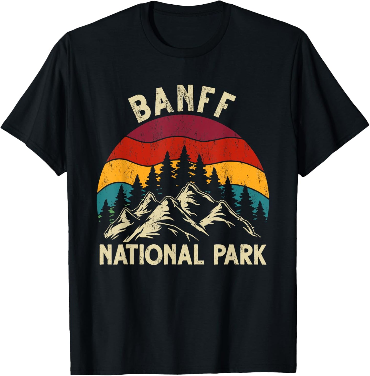 Retro Vintage Graphic Banff National Park T-Shirt - T-Shirt | Black