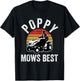Poppy Mows Best Funny Gardener Lawn Care Father's Day T-Shirt - T-Shirt | Black