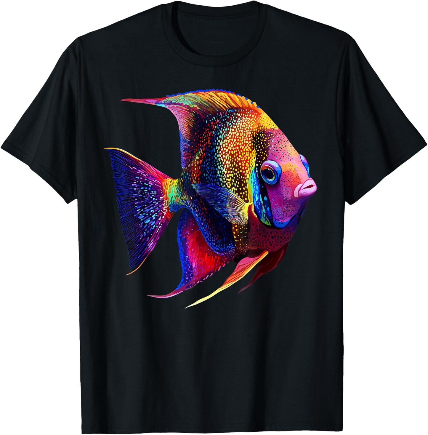 Colorful Angelfish Aquarium Fish Lover Women Black T-Shirt - T-Shirt | Black
