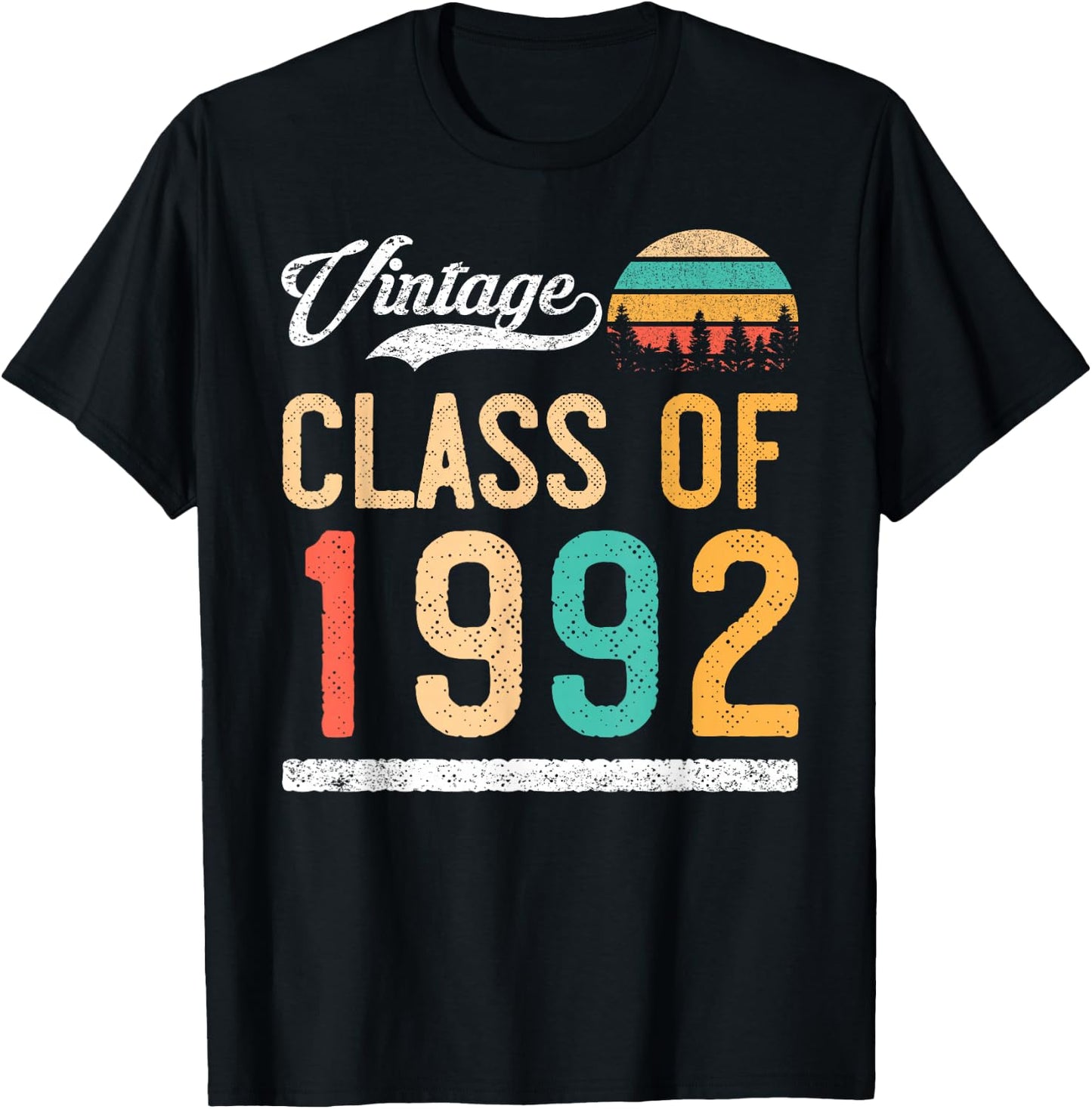 Vintage Class of 1992 High School or College Graduation T-Shirt - T-Shirt | Black