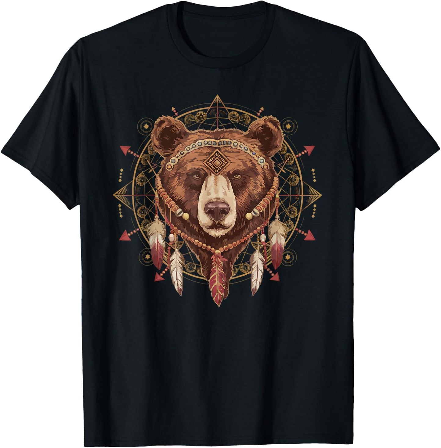 American Indian Indigenous People Native American Bear T-Shirt - T-Shirt | Black