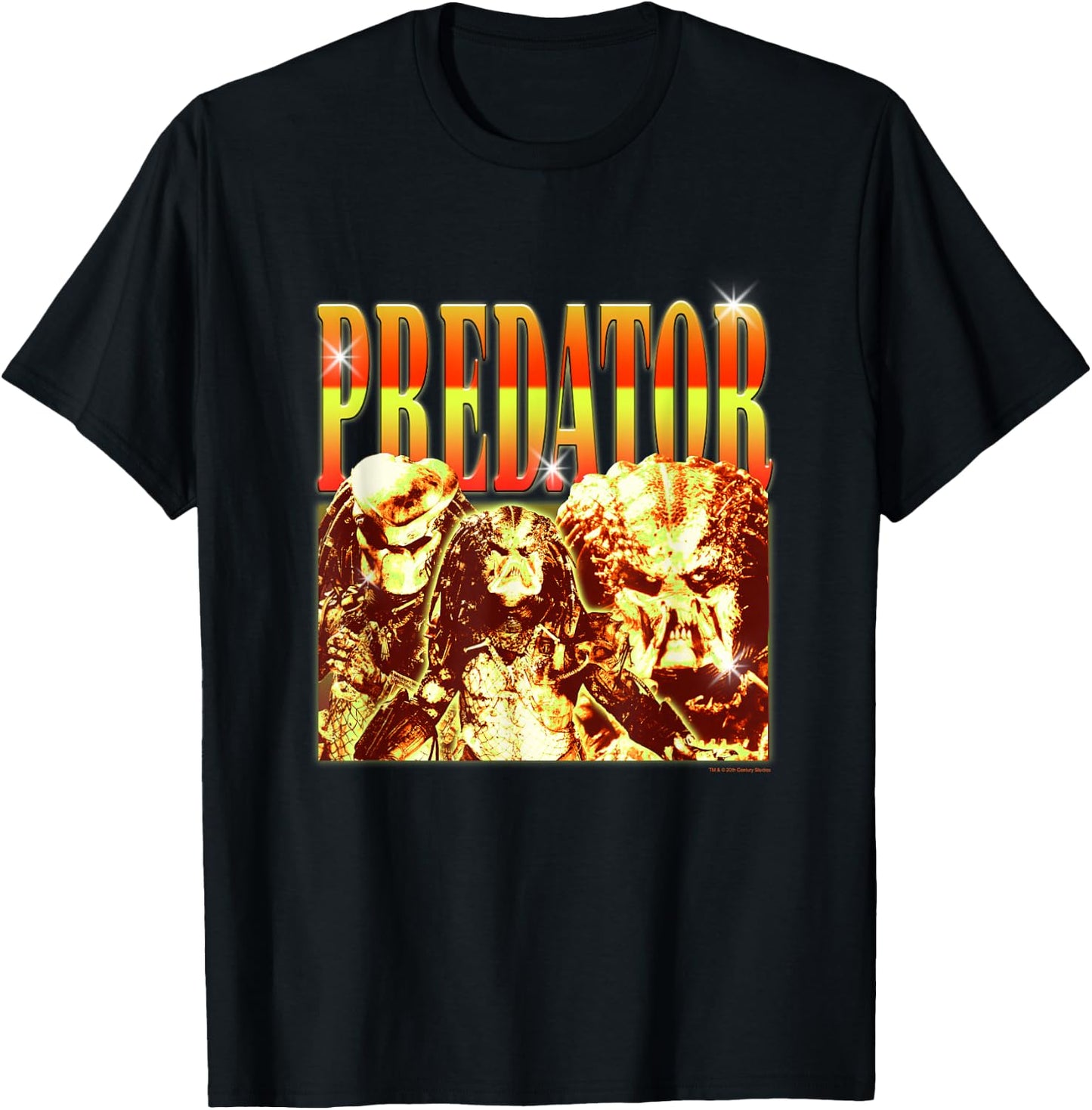 Aliens Iconic Epic Predator Montage Retro Big Chest Poster T-Shirt - T-Shirt | Black