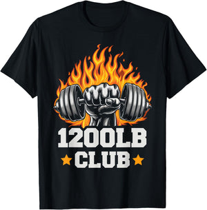 1200 Pound Club Gym Weightlifting Bodybuilders 1200 lb Club T-Shirt - T-Shirt | Black