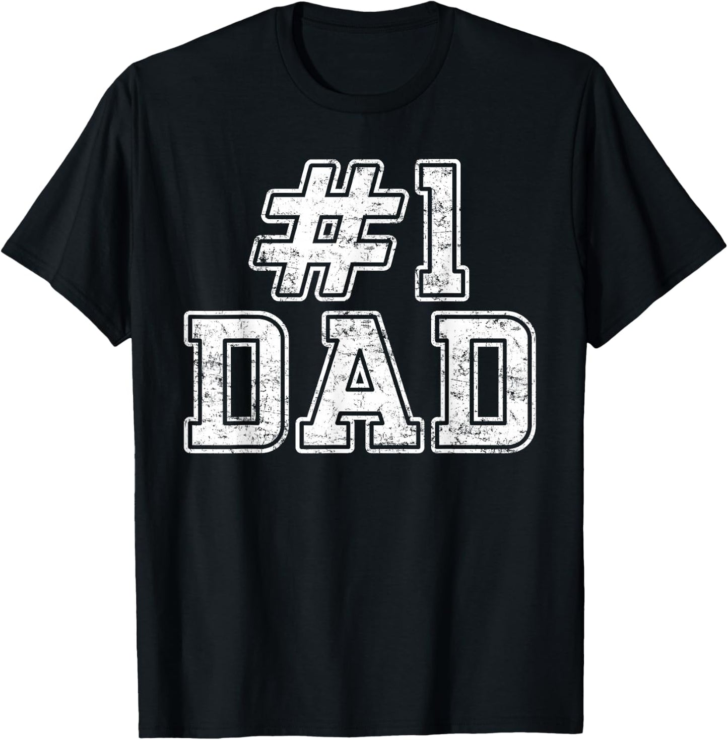 #1 Dad Best Dad Fathers Day Number One Dad T-Shirt - T-Shirt | Black
