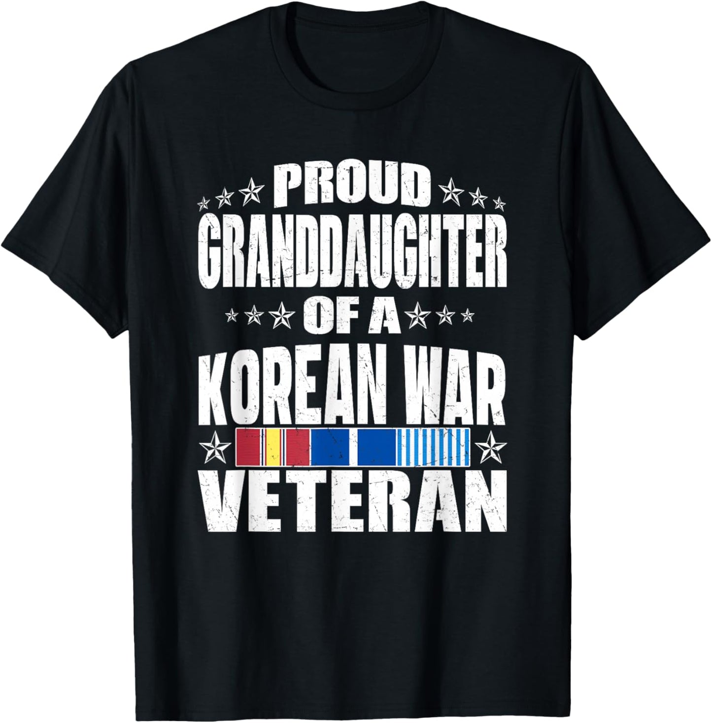 Proud Granddaughter Of A Korean War Veteran Military Family T-Shirt - T-Shirt | Black